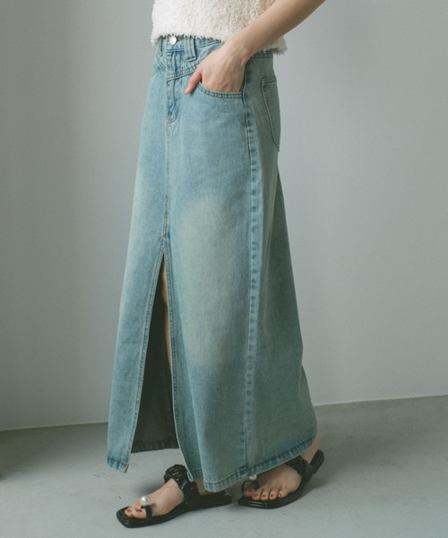 VANNIE U(ヴァニーユー)の「フロントスリットデニムスカート(デニムスカート・レディース・ブルー・FREE)」の16枚目の写真