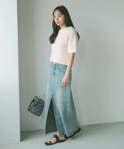 VANNIE U(ヴァニーユー)の「フロントスリットデニムスカート(デニムスカート・レディース・ブルー・FREE)」の20枚目の写真