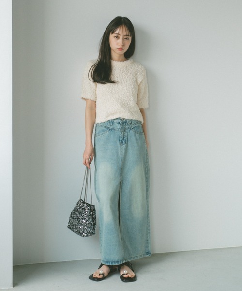 VANNIE U(ヴァニーユー)の「フロントスリットデニムスカート(デニムスカート・レディース・ブルー・FREE)」の19枚目の写真