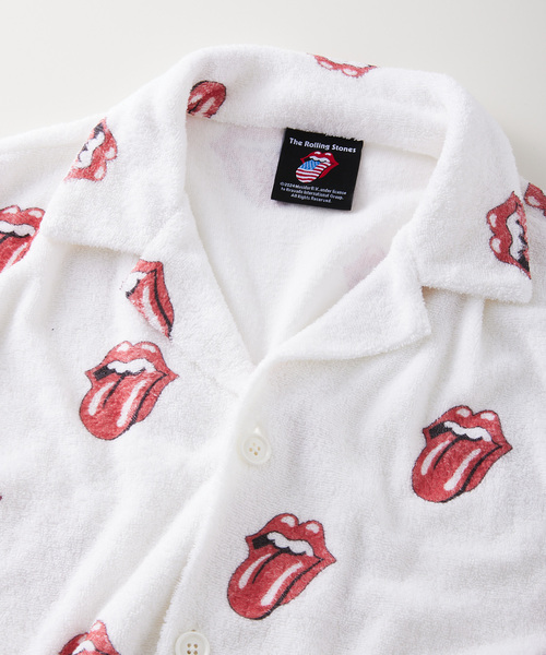 JOURNAL STANDARD relume(ジャーナルスタンダード レリューム)の「THE ROLLING STONES / ローリングストーンズ 別注 ビーチシャツ(シャツ/ブラウス・メンズ・ホワイト/イエロー・MEDIUM/LARGE)」の1枚目の写真