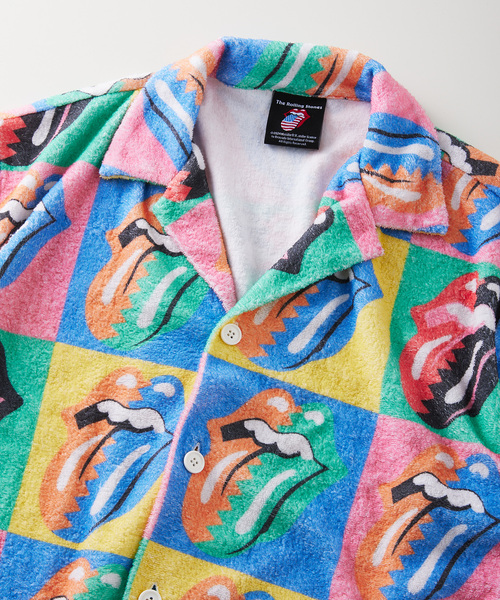 JOURNAL STANDARD relume(ジャーナルスタンダード レリューム)の「THE ROLLING STONES / ローリングストーンズ 別注 ビーチシャツ(シャツ/ブラウス・メンズ・ホワイト/イエロー・MEDIUM/LARGE)」の4枚目の写真