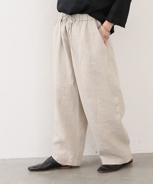 JOURNAL STANDARD LUXE(ジャーナルスタンダード ラックス)の「リネンワッシャー イージーパンツ(その他パンツ・レディース・ブラック/ボルドー/ベージュ・FREE)」の2枚目の写真