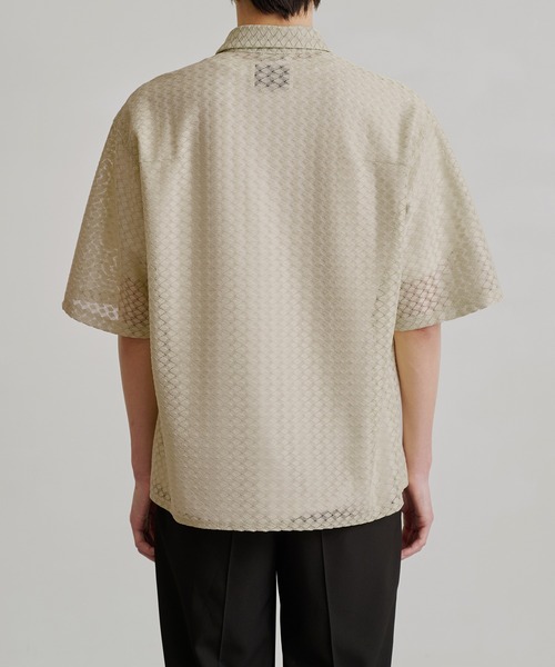 PUBLIC TOKYO(パブリックトウキョウ)の「コットンライクレースシャツ / 半袖(シャツ/ブラウス・メンズ・ミント/ダークネイビー/ベージュ/ブラック・1/2)」の21枚目の写真