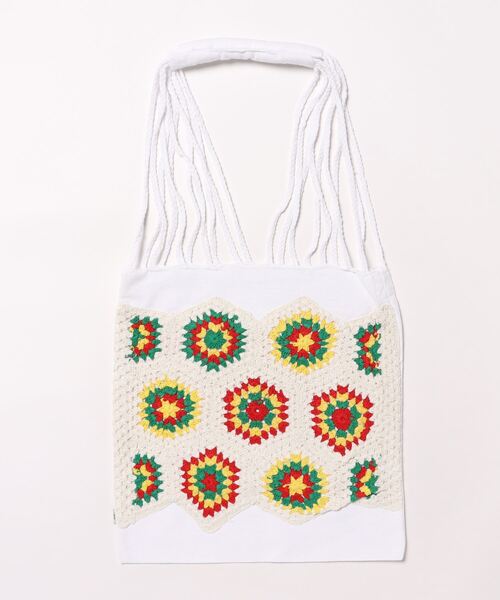 IO(イオ)(イオ)の「チャイハネ / クロシェラBAG / ISYP3202(トートバッグ・レディース・オフホワイト/ターコイズブルー/ベージュ・ONESIZE)」の10枚目の写真
