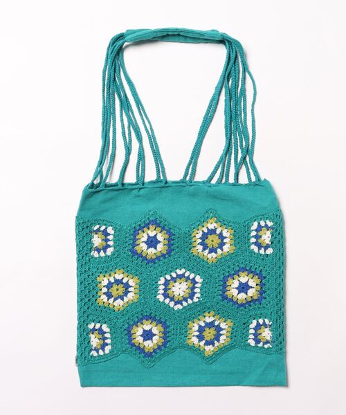 IO(イオ)(イオ)の「チャイハネ / クロシェラBAG / ISYP3202(トートバッグ・レディース・オフホワイト/ターコイズブルー/ベージュ・ONESIZE)」の9枚目の写真