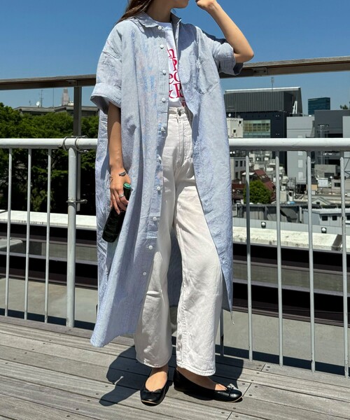 GEVACO（ゲバコ）の「【GEVACO/ゲバコ】綿麻SSシャツワンピース（シャツワンピース・レディース・イエロー系その他/ブルー系その他/ブラック系その他/ベージュ系その他・38）」の17枚目の写真