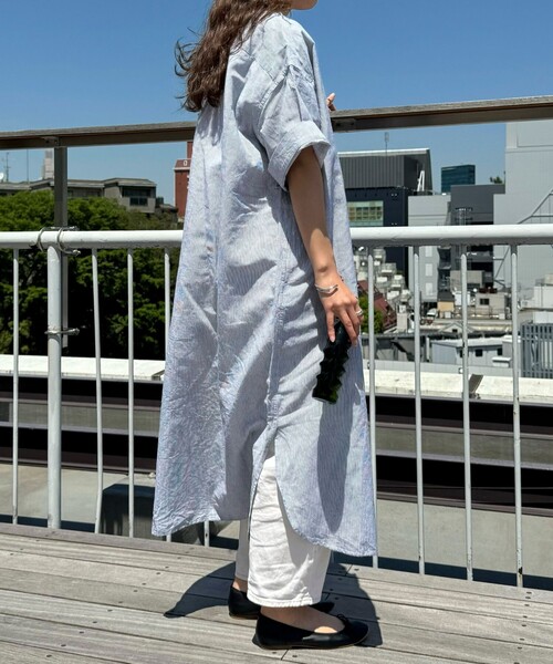 GEVACO（ゲバコ）の「【GEVACO/ゲバコ】綿麻SSシャツワンピース（シャツワンピース・レディース・イエロー系その他/ブルー系その他/ブラック系その他/ベージュ系その他・38）」の18枚目の写真