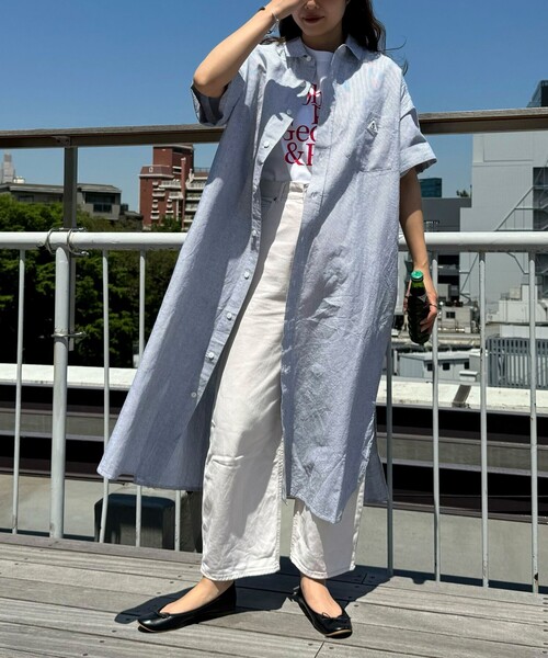 GEVACO（ゲバコ）の「【GEVACO/ゲバコ】綿麻SSシャツワンピース（シャツワンピース・レディース・イエロー系その他/ブルー系その他/ブラック系その他/ベージュ系その他・38）」の20枚目の写真