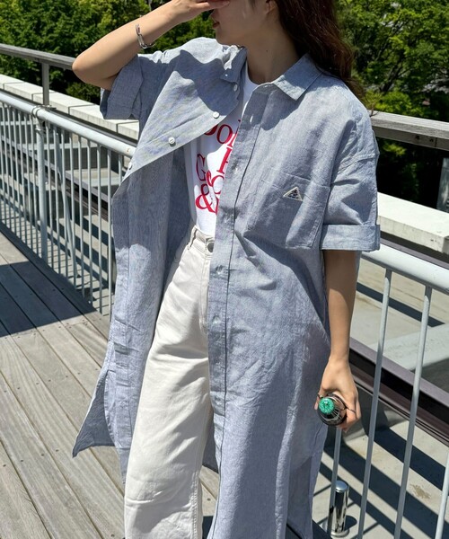 GEVACO（ゲバコ）の「【GEVACO/ゲバコ】綿麻SSシャツワンピース（シャツワンピース・レディース・イエロー系その他/ブルー系その他/ブラック系その他/ベージュ系その他・38）」の21枚目の写真