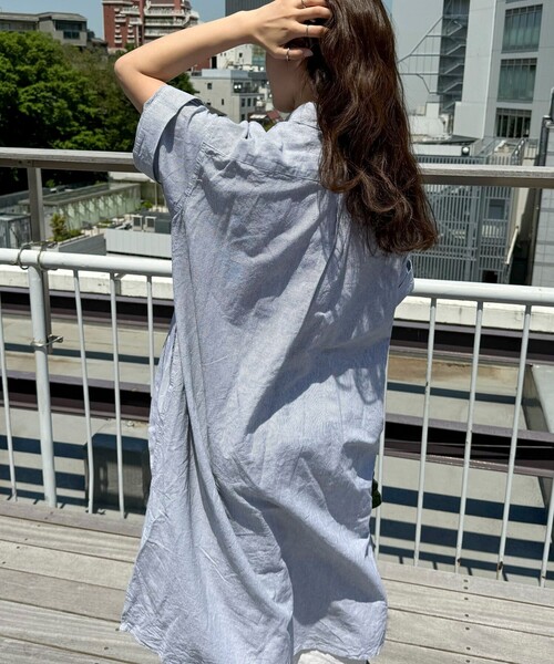 GEVACO（ゲバコ）の「【GEVACO/ゲバコ】綿麻SSシャツワンピース（シャツワンピース・レディース・イエロー系その他/ブルー系その他/ブラック系その他/ベージュ系その他・38）」の11枚目の写真