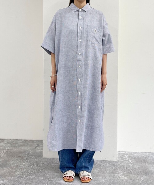 GEVACO（ゲバコ）の「【GEVACO/ゲバコ】綿麻SSシャツワンピース（シャツワンピース・レディース・イエロー系その他/ブルー系その他/ブラック系その他/ベージュ系その他・38）」の12枚目の写真