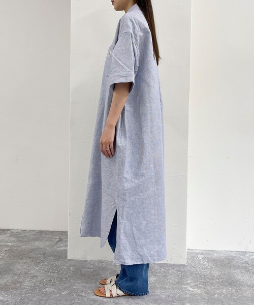 GEVACO（ゲバコ）の「【GEVACO/ゲバコ】綿麻SSシャツワンピース（シャツワンピース・レディース・イエロー系その他/ブルー系その他/ブラック系その他/ベージュ系その他・38）」の13枚目の写真