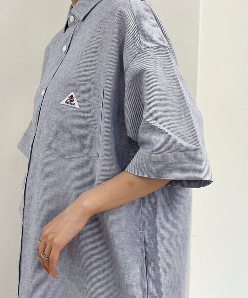 GEVACO（ゲバコ）の「【GEVACO/ゲバコ】綿麻SSシャツワンピース（シャツワンピース・レディース・イエロー系その他/ブルー系その他/ブラック系その他/ベージュ系その他・38）」の7枚目の写真