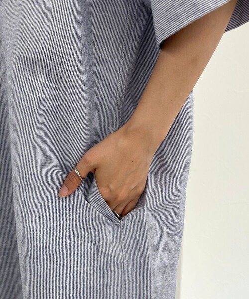 GEVACO（ゲバコ）の「【GEVACO/ゲバコ】綿麻SSシャツワンピース（シャツワンピース・レディース・イエロー系その他/ブルー系その他/ブラック系その他/ベージュ系その他・38）」の8枚目の写真