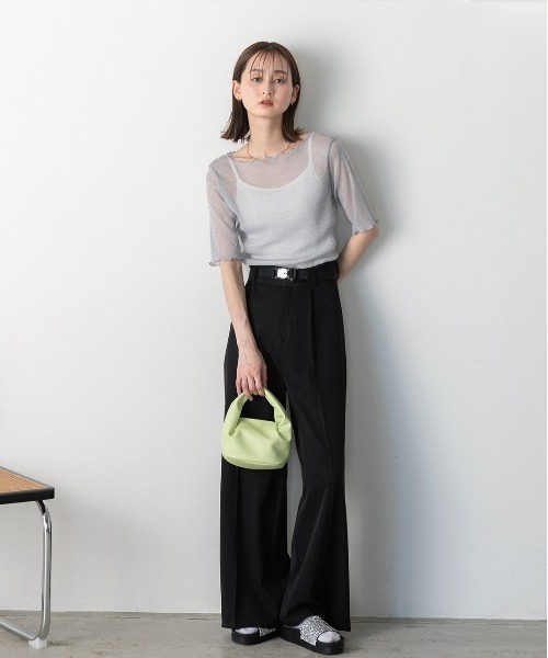 ad thie（アドティエ）の「メローデザイン ラメシアートップス（Tシャツ/カットソー・レディース・シルバー/ピンク/グレー/ブラック・FREE）」の10枚目の写真