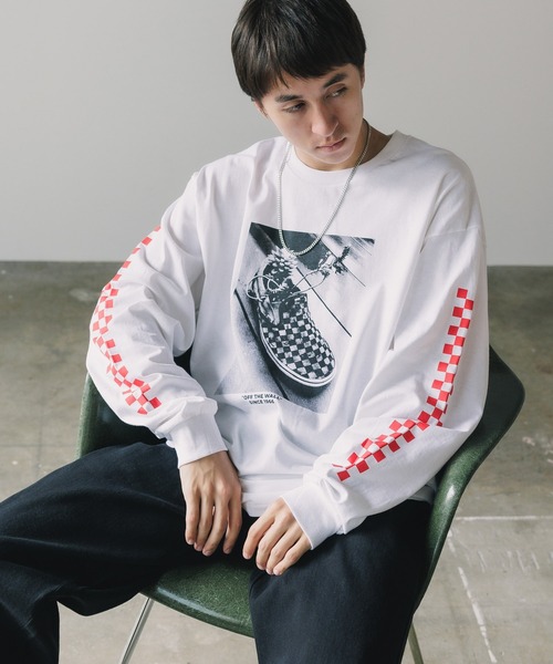VANS（バンズ）の「《VANS/ヴァンズ 別注》 PHOTO PRINT L TEE フォトプリント ロンT ユニセックス（Tシャツ/カットソー・メンズ・ホワイト×レッド/ブラック/ホワイト×ブラック・L/M/S）」の18枚目の写真