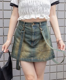 WEGO | WEGO/【24年春夏新作】ヴィンテージウォッシュサス付スカパン(スカート)