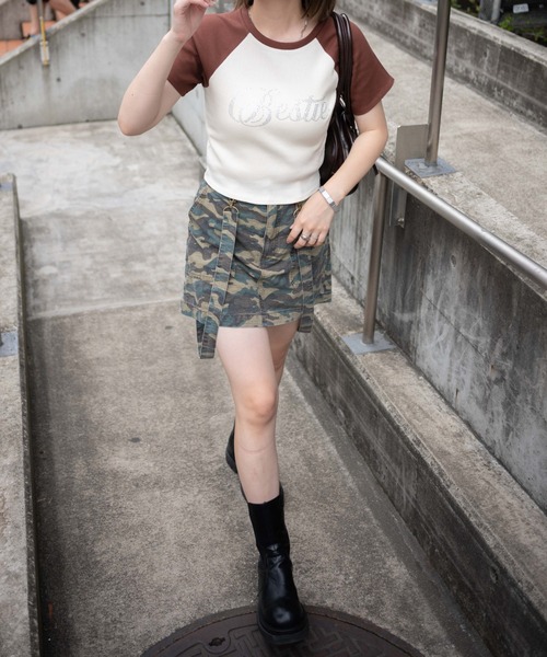 WEGO（ウィゴー）の「WEGO/ヴィンテージウォッシュサス付スカパン（スカート・レディース・ブルー系1/ブラック/その他1・FREE）」の8枚目の写真