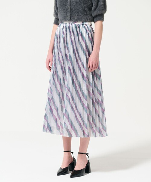 GRACE CONTINENTAL(グレースコンチネンタル)の「ラメラインプリーツスカート(スカート・レディース・パープル/イエロー・36)」の12枚目の写真