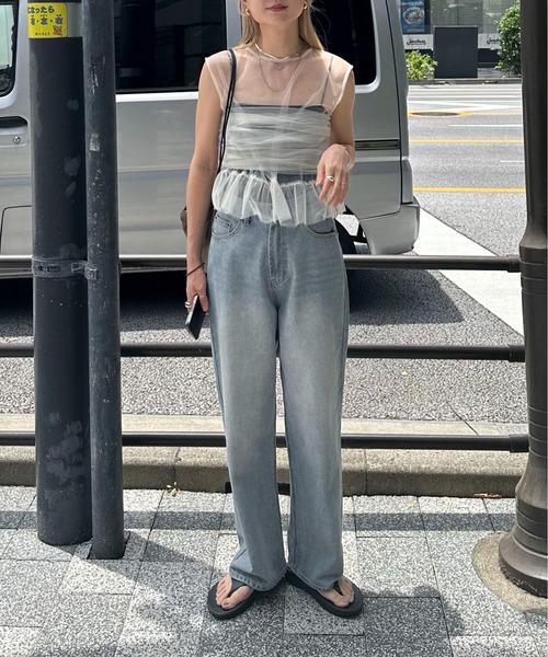 ピヌエ デニムビスチェ タンクトップ セット ピヌエ デニムビスチェ タンクトップ セット ピヌエ デニム