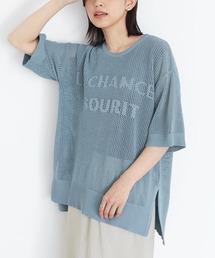 ロゴデザインメッシュサマーニット