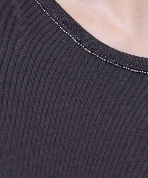 SHOO・LA・RUE（シューラルー）の「さりげないビーズで差をつける ビーズネックタンクトップ（タンクトップ・レディース・ホワイト/ブラック/ダークグレー・03/04/02）」の14枚目の写真