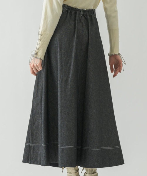 idem(イデム)の「made in Japan tuck denim skirt/日本製デニムスカート(デニムスカート・レディース・ブラック・SMALL/FREE)」の11枚目の写真