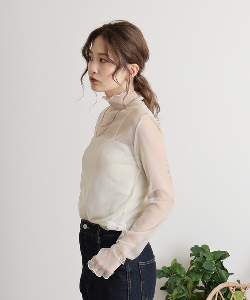 Brownie（ブラウニー）の「ラメチュールプルオーバー（Tシャツ/カットソー・レディース・ブラック/アイボリー/グレー・FREE）」の7枚目の写真