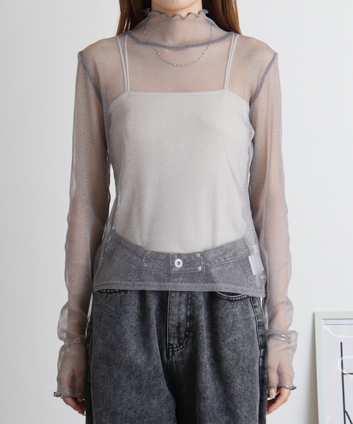 Brownie（ブラウニー）の「ラメチュールプルオーバー（Tシャツ/カットソー・レディース・ブラック/アイボリー/グレー・FREE）」の21枚目の写真