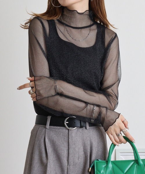 Brownie（ブラウニー）の「ラメチュールプルオーバー（Tシャツ/カットソー・レディース・ブラック/アイボリー/グレー・FREE）」の11枚目の写真