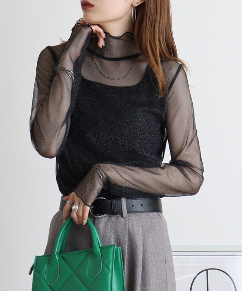 Brownie（ブラウニー）の「ラメチュールプルオーバー（Tシャツ/カットソー・レディース・ブラック/アイボリー/グレー・FREE）」の12枚目の写真