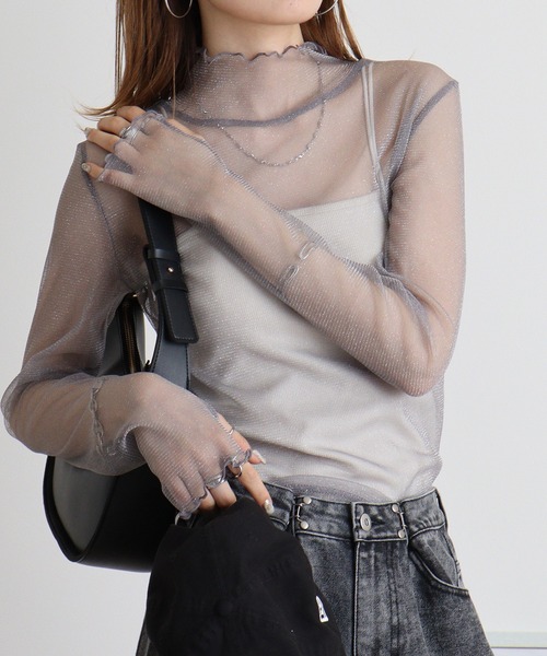 Brownie（ブラウニー）の「ラメチュールプルオーバー（Tシャツ/カットソー・レディース・ブラック/アイボリー/グレー・FREE）」の16枚目の写真