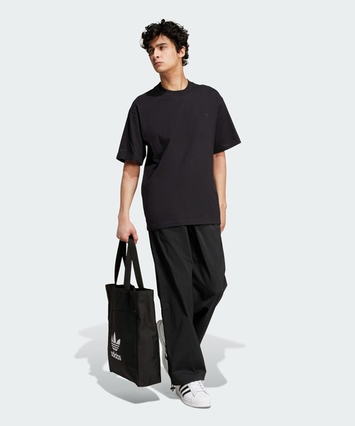 [adidas] プレミアム エッセンシャル オーバー Tシャツ(2color) アディダス プレミアム エッセンシャルズ Tシャツ - ブラック
