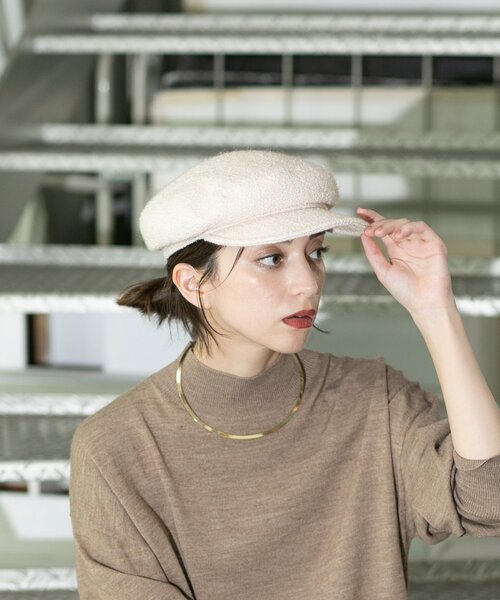 OPAQUE.CLIP（オペークドットクリップ）の「◆ラメツイードキャスケット（キャスケット・レディース・ブラック/ライトベージュ・00）」の3枚目の写真