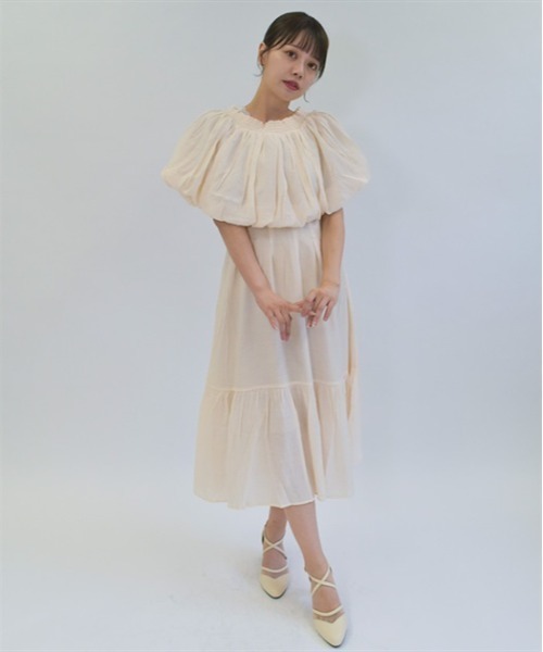 【セール】ケープ付タックキャミワンピース（ワンピース）｜axes femme（アクシーズファム）