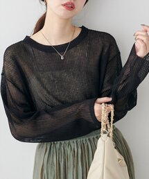 【WEB限定】シアーリブ編みニットプルオーバー