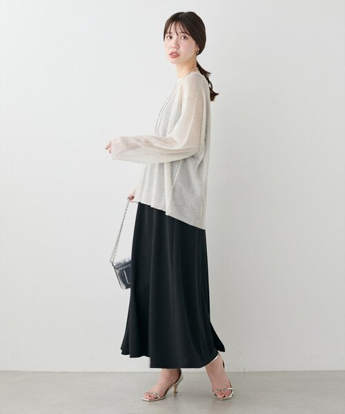 natural couture(ナチュラルクチュール)の「【WEB限定】シアーリブ編みニットプルオーバー(ニット/セーター・レディース・アイボリー/ブラック/グレー/グリーン系その他/ボルドー・FREE)」の13枚目の写真