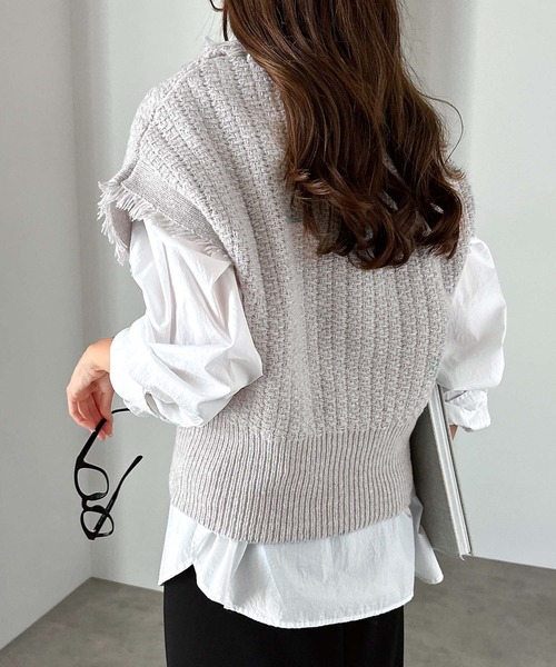 ツイード金ボタンVネックベスト✳︎値下げ中✳︎