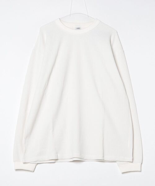 TIGORA（ティゴラ）の「ティゴラ TIGORA ワッフルロングTシャツ（Tシャツ/カットソー・メンズ・ブラック/チャコールグレー/オフホワイト/カーキ・L/3L/LL/M/S）」の2枚目の写真