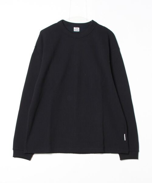 TIGORA（ティゴラ）の「ティゴラ TIGORA ワッフルロングTシャツ（Tシャツ/カットソー・メンズ・ブラック/チャコールグレー/オフホワイト/カーキ・L/3L/LL/M/S）」の3枚目の写真