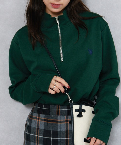U.S. POLO ASSN.（ユーエスポロアッスン）の「【U.S. POLO ASSN.】90's ダブルフェイスハーフジッププルオーバー（スウェット・レディース・ホワイト/バーガンディー/ネイビー/グリーン/ブラック/グレー・S/M/L/XL）」の4枚目の写真