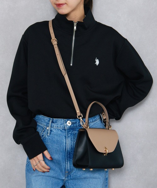U.S. POLO ASSN.（ユーエスポロアッスン）の「【U.S. POLO ASSN.】90's ダブルフェイスハーフジッププルオーバー（スウェット・レディース・ホワイト/バーガンディー/ネイビー/グリーン/ブラック/グレー・S/M/L/XL）」の2枚目の写真