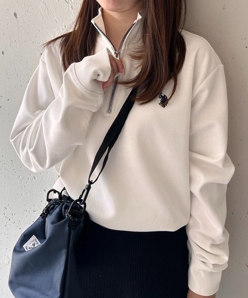 セール】【U.S. POLO ASSN.】90's ダブルフェイスハーフジッププル