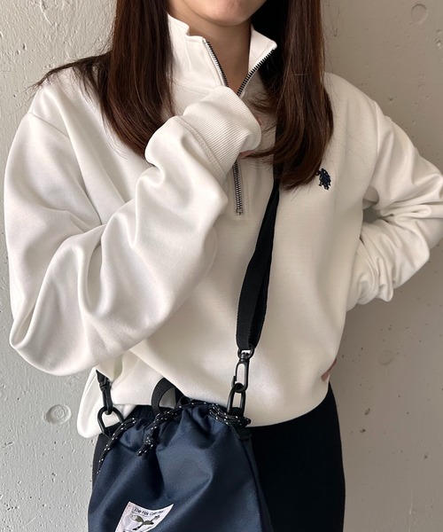 U.S. POLO ASSN.（ユーエスポロアッスン）の「【U.S. POLO ASSN.】90's ダブルフェイスハーフジッププルオーバー（スウェット・レディース・ホワイト/バーガンディー/ネイビー/グリーン/ブラック/グレー・S/M/L/XL）」の9枚目の写真