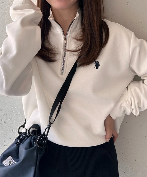 セール】【U.S. POLO ASSN.】90's ダブルフェイスハーフジッププル