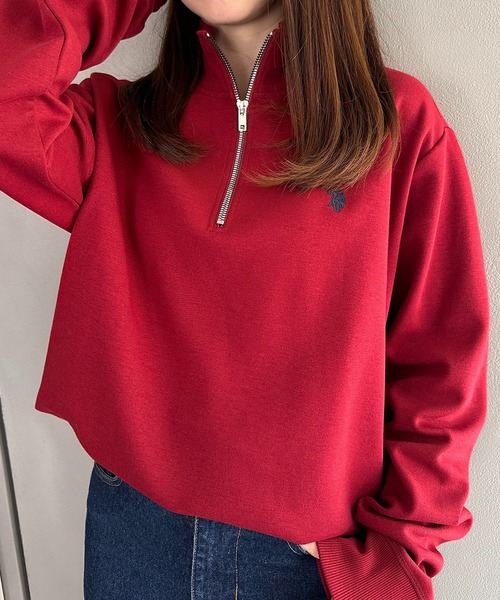 U.S. POLO ASSN.（ユーエスポロアッスン）の「【U.S. POLO ASSN.】90's ダブルフェイスハーフジッププルオーバー（スウェット・レディース・ホワイト/バーガンディー/ネイビー/グリーン/ブラック/グレー・S/M/L/XL）」の13枚目の写真