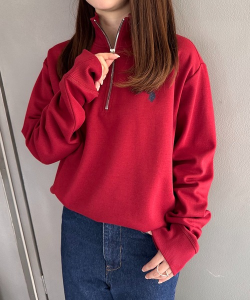 U.S. POLO ASSN.（ユーエスポロアッスン）の「【U.S. POLO ASSN.】90's ダブルフェイスハーフジッププルオーバー（スウェット・レディース・ホワイト/バーガンディー/ネイビー/グリーン/ブラック/グレー・S/M/L/XL）」の14枚目の写真