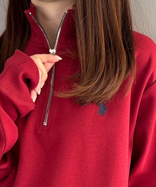 U.S. POLO ASSN.（ユーエスポロアッスン）の「【U.S. POLO ASSN.】90's ダブルフェイスハーフジッププルオーバー（スウェット・レディース・ホワイト/バーガンディー/ネイビー/グリーン/ブラック/グレー・S/M/L/XL）」の22枚目の写真