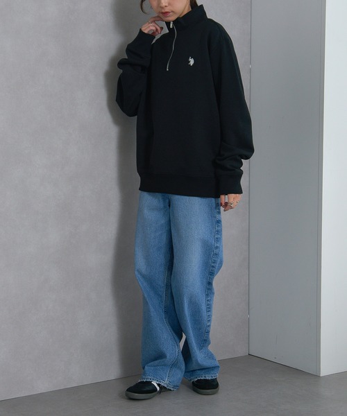 セール】【U.S. POLO ASSN.】90's ダブルフェイスハーフジッププル