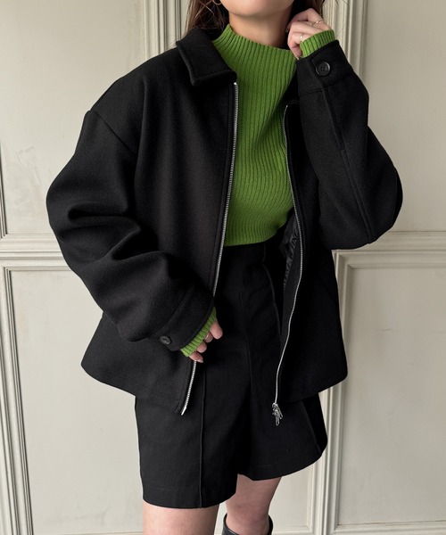 JUNOAH（ジュノア）の「ステンカラーダブルジップブルゾン（ブルゾン